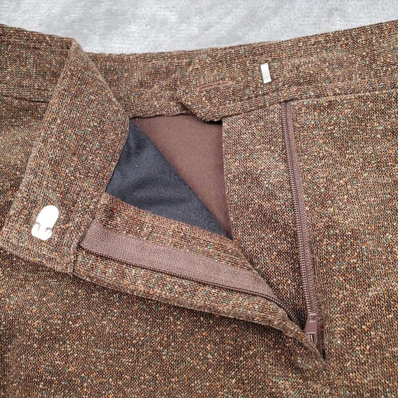 August Silk Womens Brown Polyester Straight Skirt Size 12 Fine Corduroy Western - Picture 4 of 10